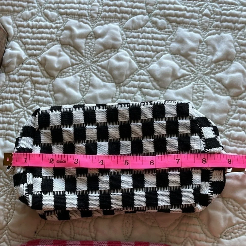 Makeup Cases One Pink And White And Black And White Check NWOT